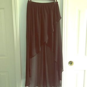 Black high low skirt